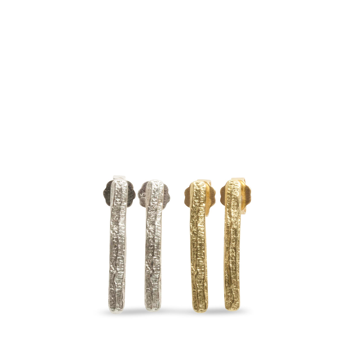 Stäbchen Ohrstecker aus 925 Silber oder 750 Gold