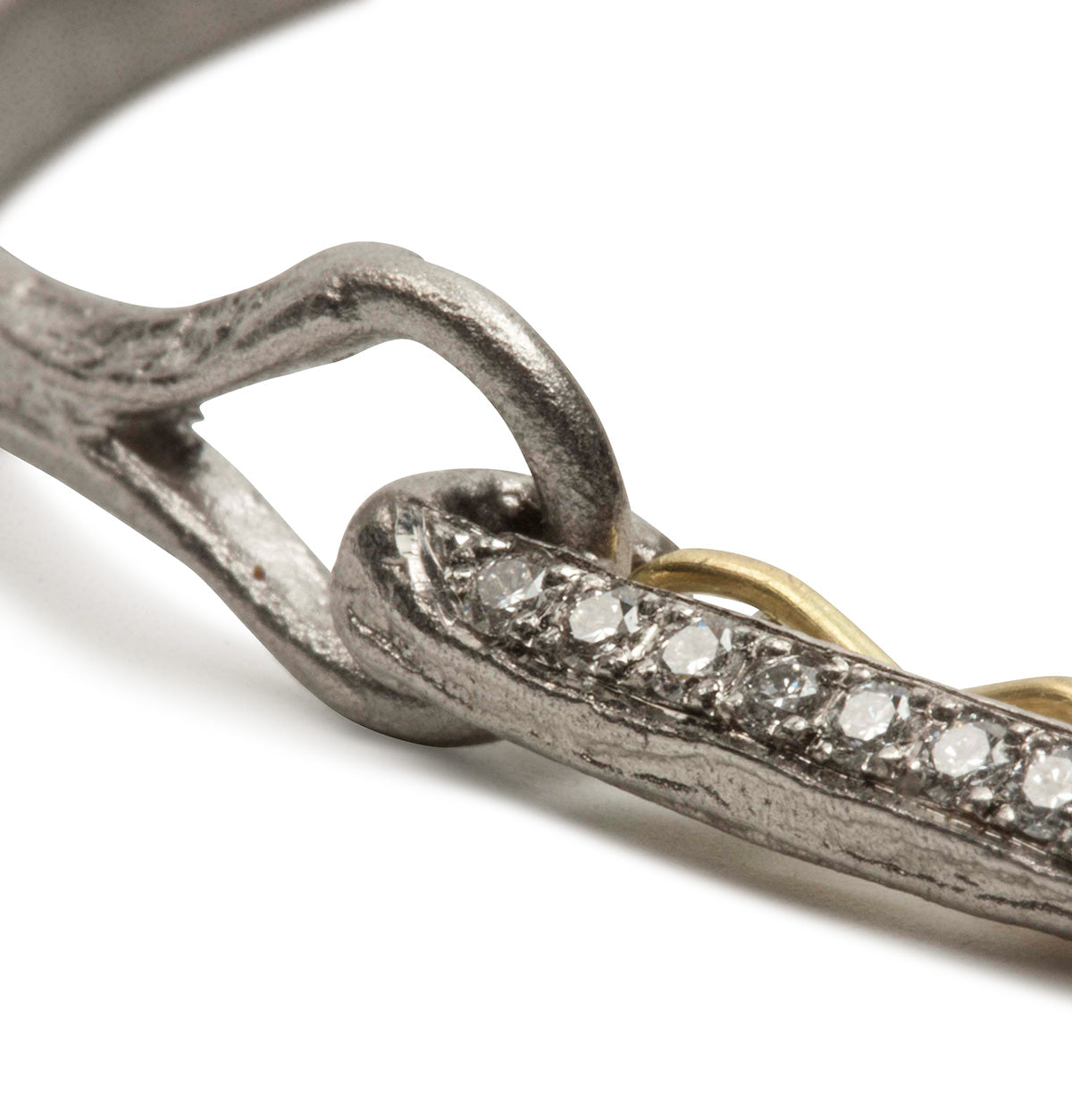 Strukturiertes 950 Platinarmband mit Brillanten