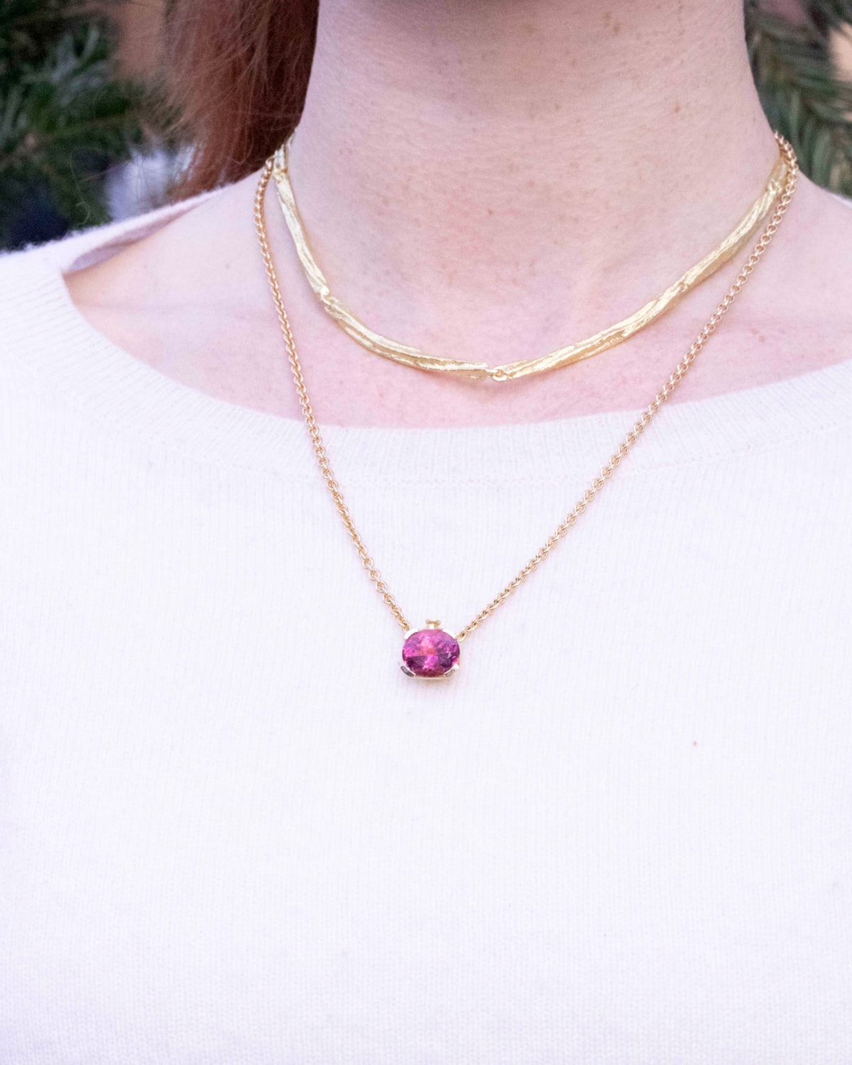 Tarmac Rosa – Anhänger mit Turmalin (7.0 ct), 750 Gold