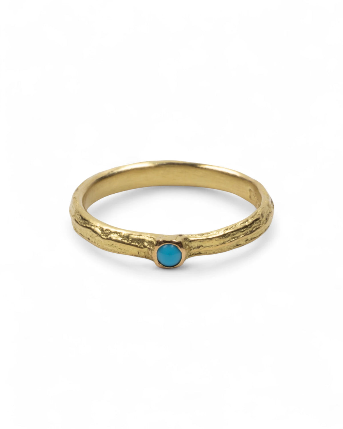 Zarter 750 Goldring mit Türkis-Cabochon