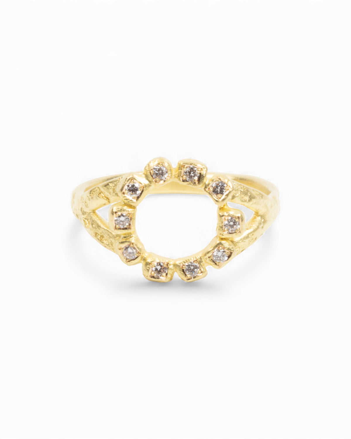Zarter Kreis-Ring aus 750 Gold mit Brillanten (0.20 ct)