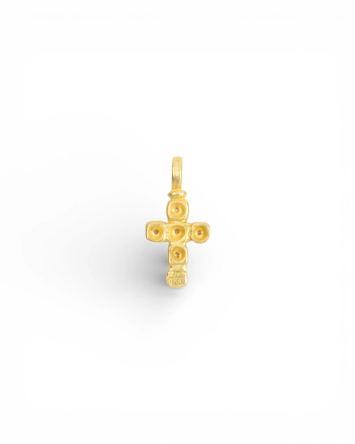 Zierlicher Kreuzanhänger aus 750 Gelbgold mit Brillanten (0,12 ct) - Goldschmiede Krack - Trauringe & Unikatschmuck aus Deidesheim