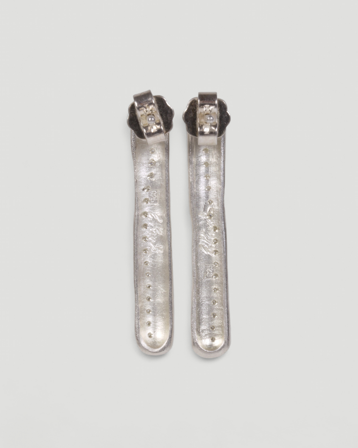Stab-Ohrstecker 925 Silber mit Tarmac-Struktur und Lab Grown Brillanten, Ansicht 3