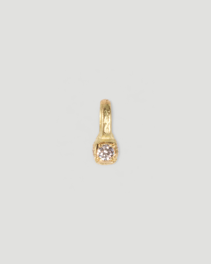 Würfelanhänger aus 750 Gold mit drei Lab Grown Diamanten, Vorderansicht