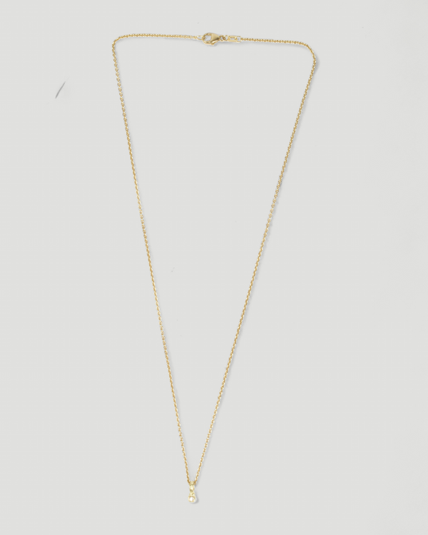 Zarter Würfelanhänger aus 750 Gold mit Lab Grown Diamant (0,02 ct) und 750 Goldkette