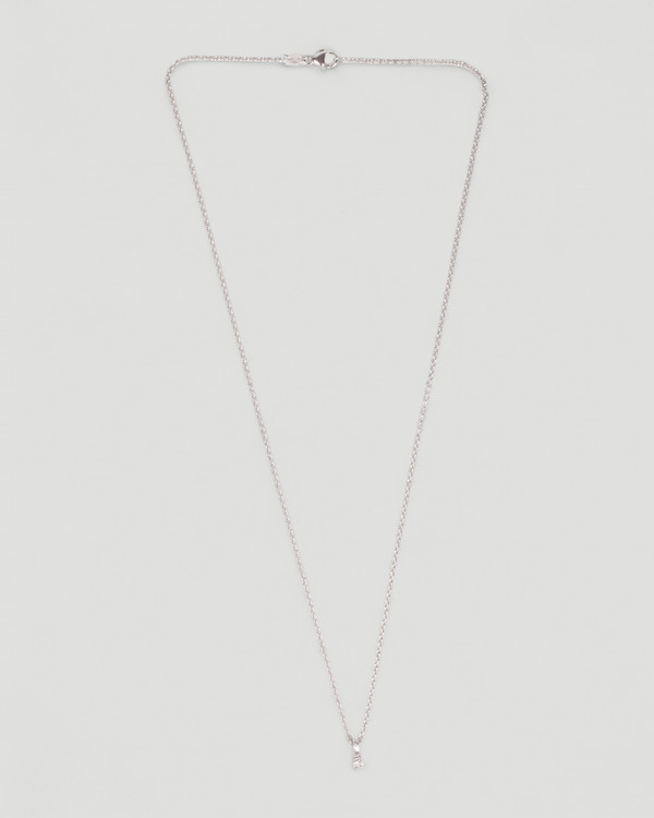 Zarter Würfelanhänger aus 750 Weißgold mit Lab Grown Diamant (0,02 ct) und 750 Weißgoldkette