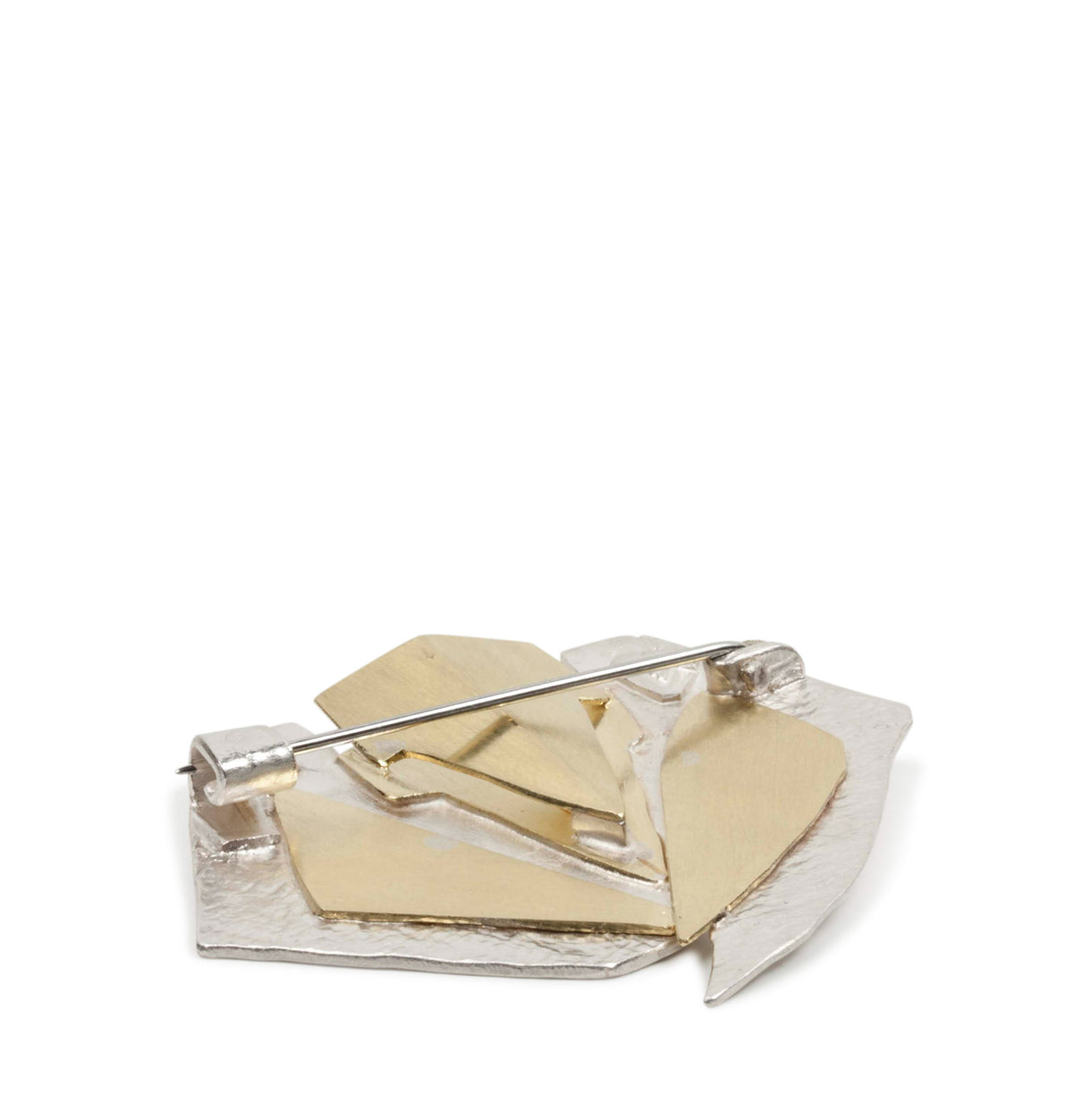 925 Silberbrosche mit 750 Gold