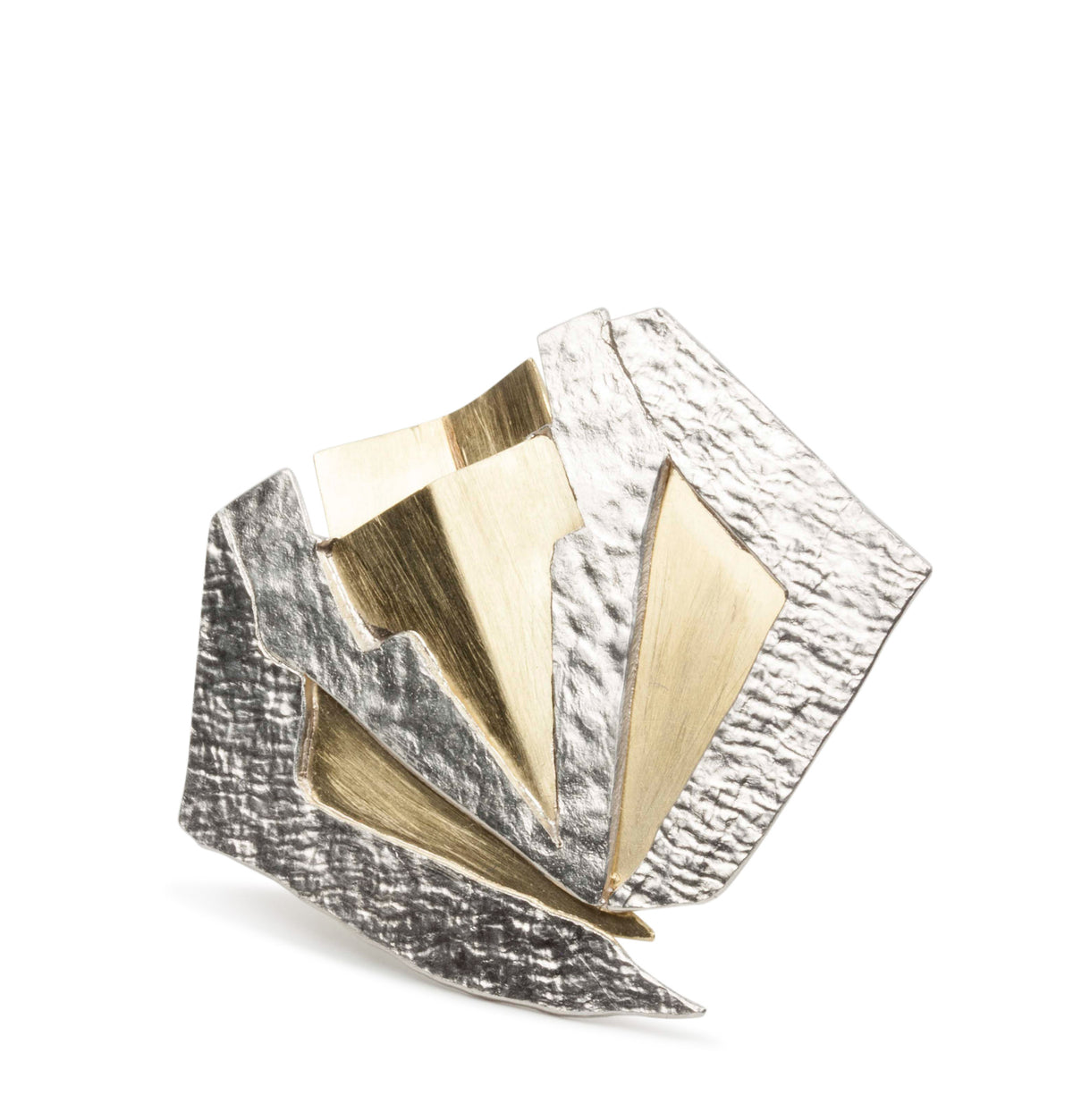 925 Silberbrosche mit 750 Gold