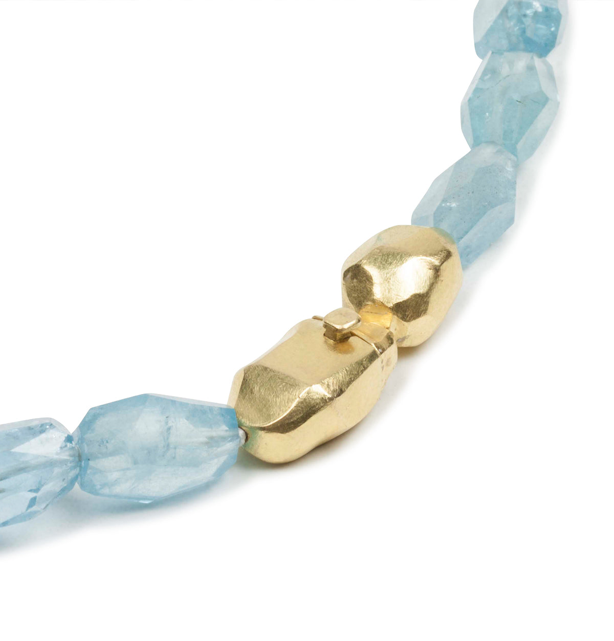 Große blaue Aquamarinkette mit 750 Goldverschluss - Goldschmiede Krack - Trauringe & Unikatschmuck aus Deidesheim