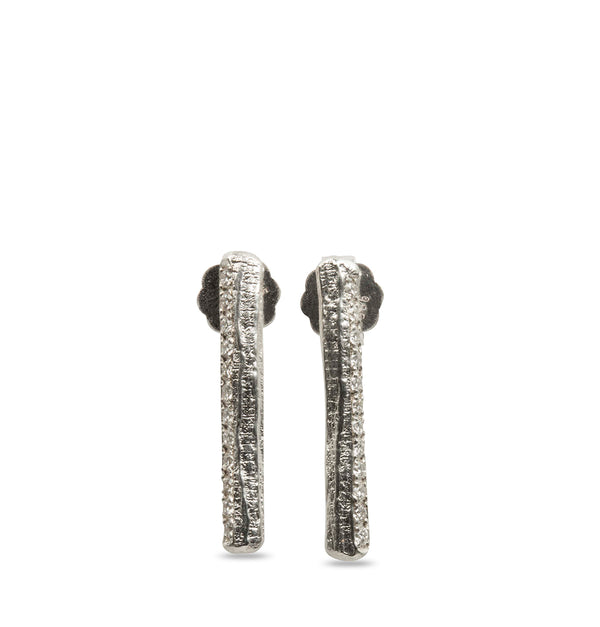 Bark Diamond Silver Earring - Goldschmiede Krack - Trauringe & Unikatschmuck aus Deidesheim