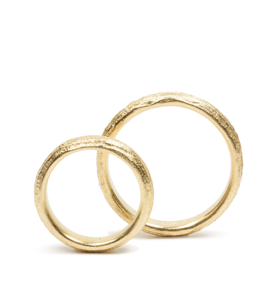 750 Gold Trauringe mit Aststruktur