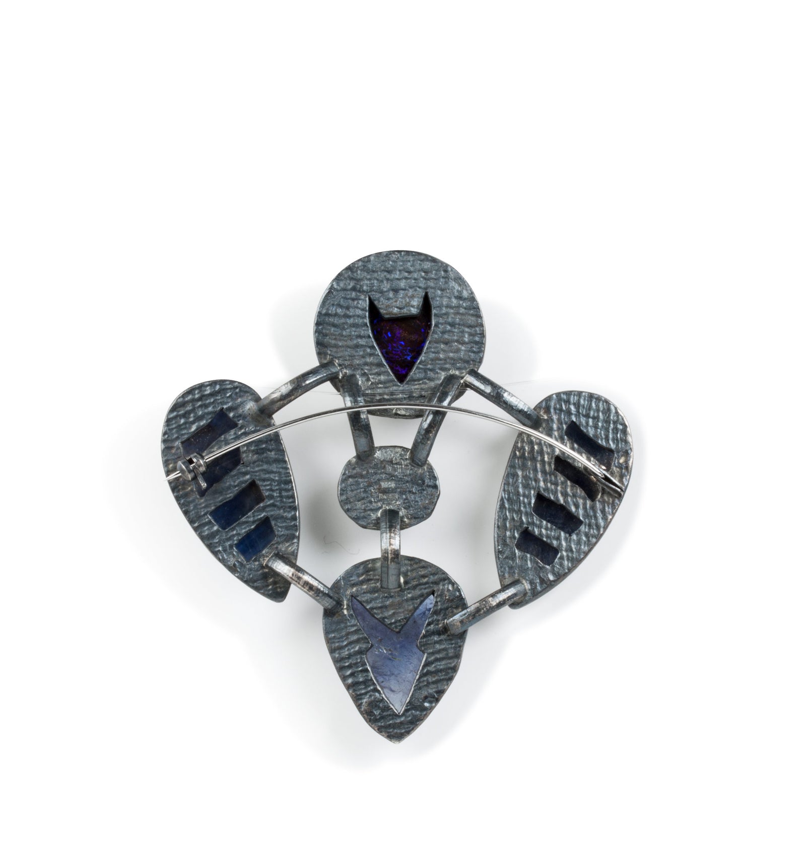 Tansanit Onyx Boulderopal Safir Brosche - Goldschmiede Krack