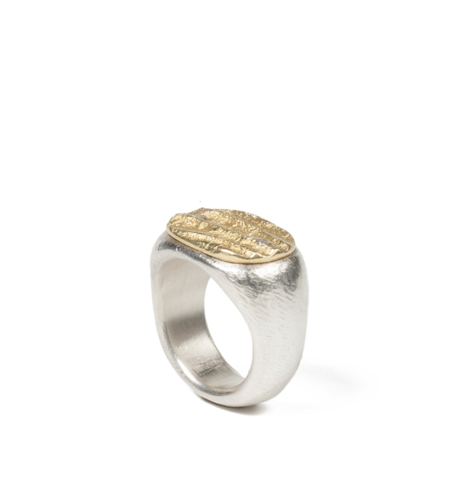925 Silber Ring mit 750 Gold - Goldschmiede Krack