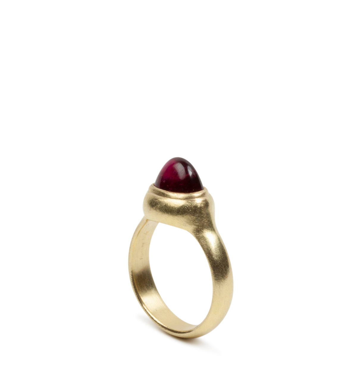 750 Goldring mit rotem Tropfen Turmalin - Goldschmiede Krack - Trauringe & Unikatschmuck aus Deidesheim