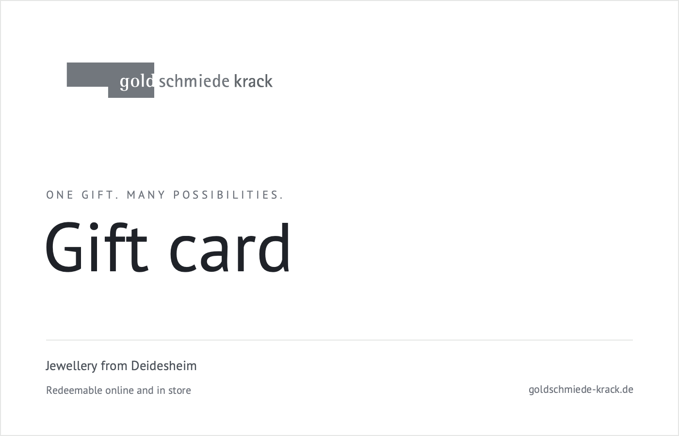 Gift card from Goldschmiede Krack