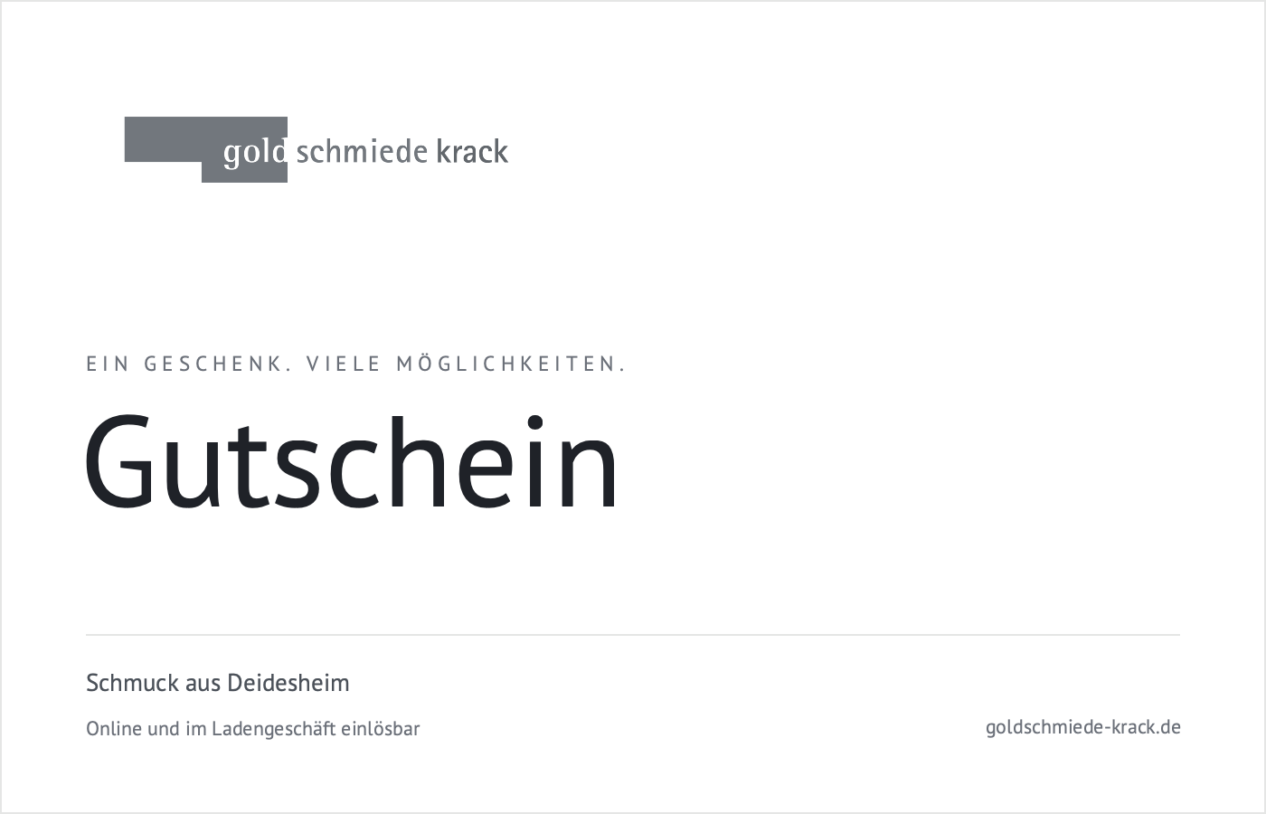 Geschenkgutschein von Goldschmiede Krack
